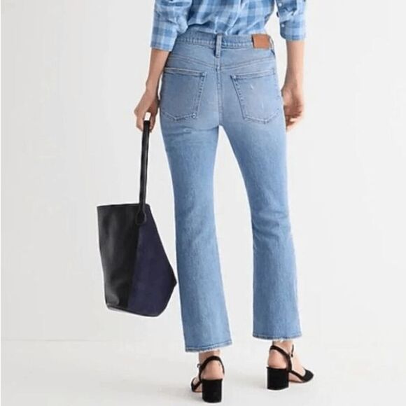 J. Crew Women's Petite Plus Size 9'' Billie Demi-Boot Crop Jean Rocky Shore Wash - Picture 2 of 10